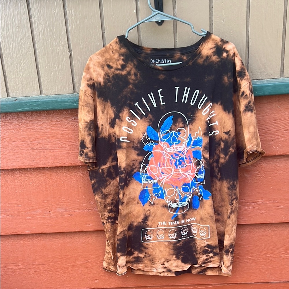 Chemistry Tie-Dye Positive Thoughts Tee - Black and Orange